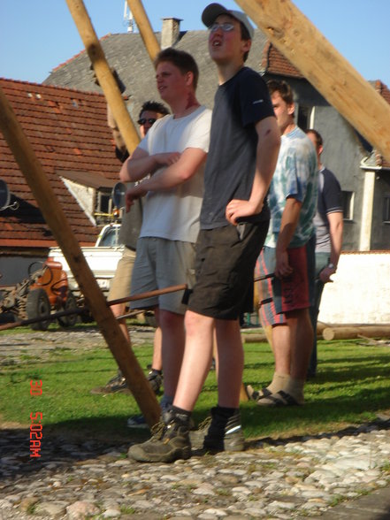 Maibaum aufstellen bei mir daham - 