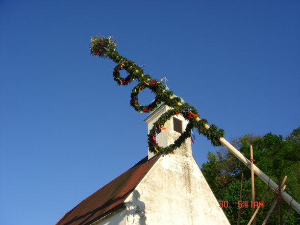 Maibaum aufstellen bei mir daham - 