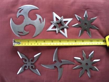 Shuriken, Wurfsterne und Wurfmesser - 