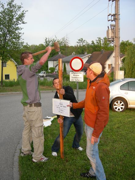 Storch aufstellen am 13.5.09  - 