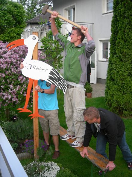 Storch aufstellen am 13.5.09  - 