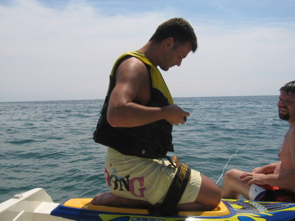 Boat Cruise, Kneeboarding on Lake MI - 