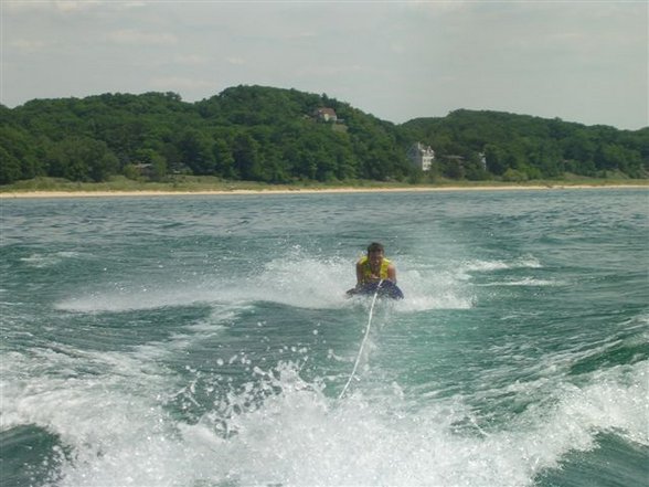 Boat Cruise, Kneeboarding on Lake MI - 