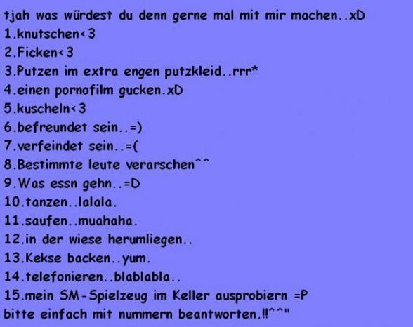 ?????>>>Wie findest du mich - 