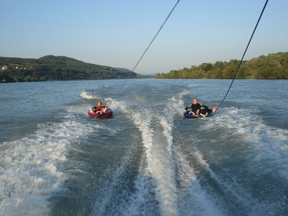 Boot fahren auf der Donau bei (Ybbs) - 