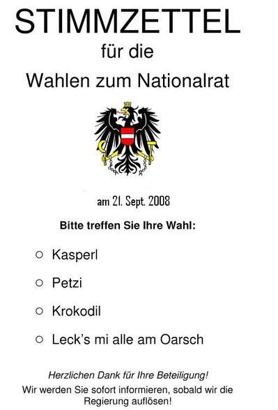 Bitte wählen!  - 