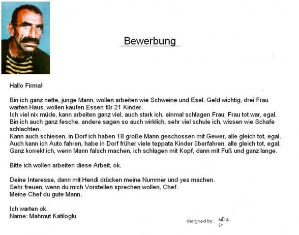 korrekte bewerbung - 