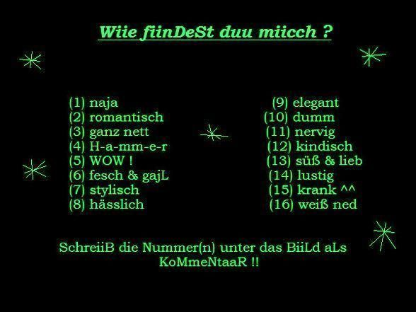 wie findest du   nich - 