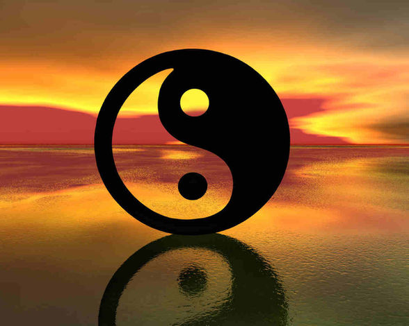 Chinesische Schriftzeichen  Ying u. Yang - 